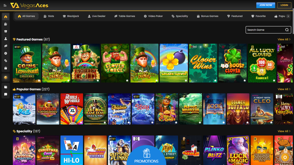 Vegas Aces Casino games