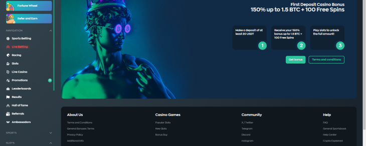 Vave casino bonus screenshot