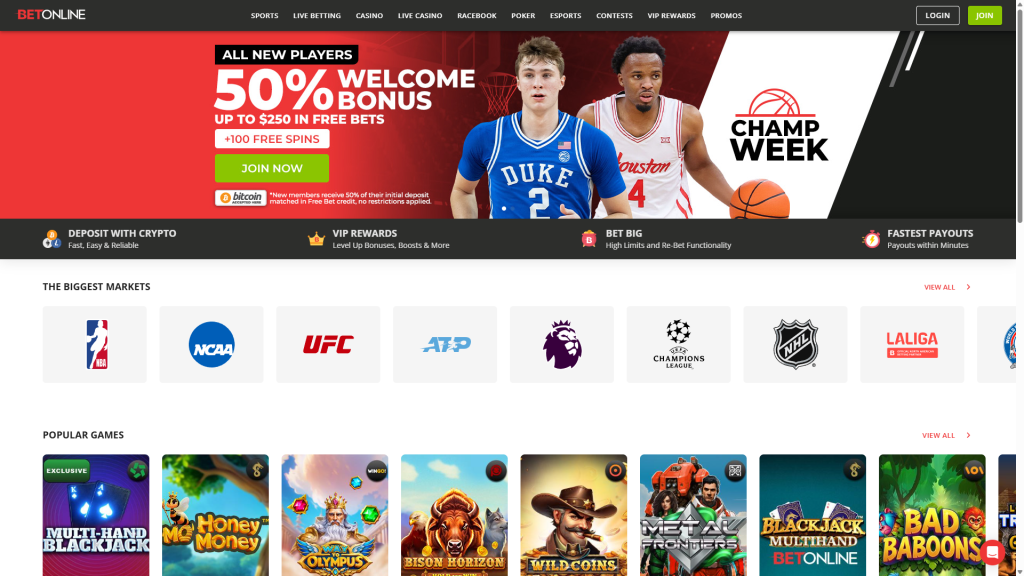 Best Canadian Betting Website betOnline screenshot