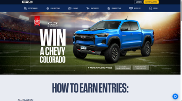 Win Chevy Colorado Truck - BetUS promo screenshot
