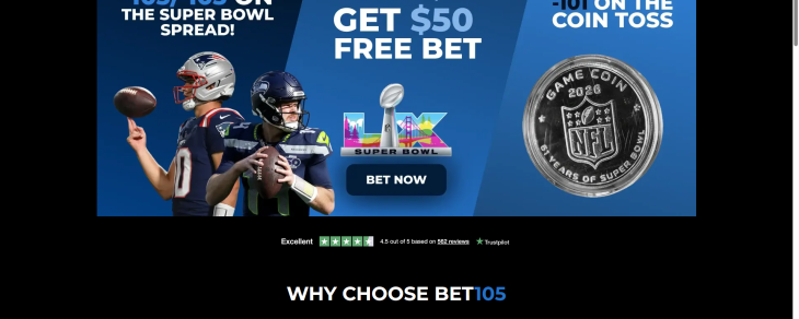 Super Bowl 60 Betting at Bet105