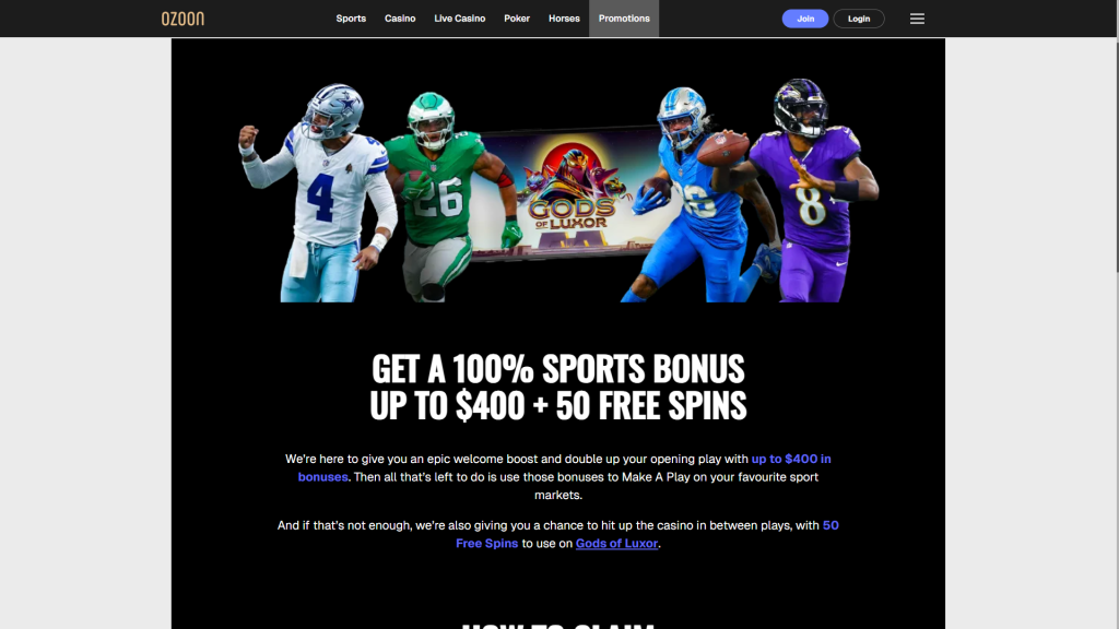 ozoon welcome bonus sports
