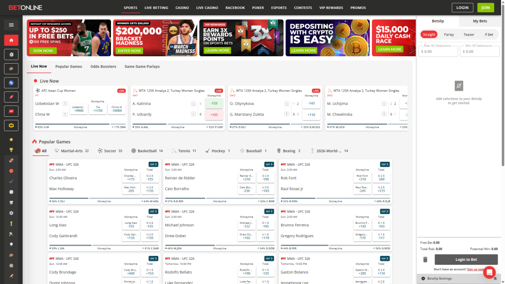 betonline sports betting page